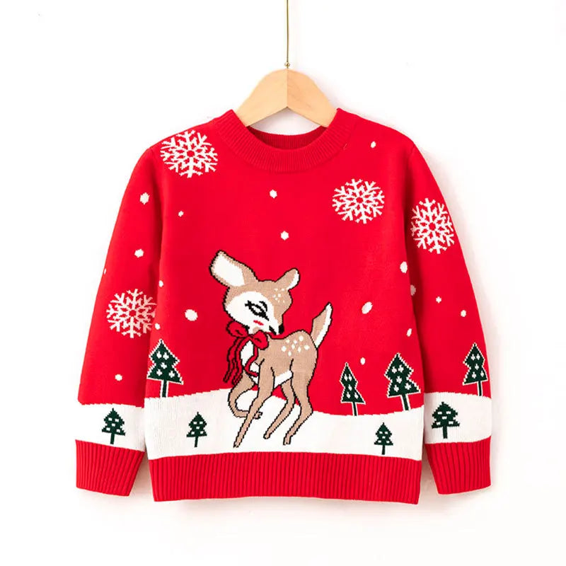 Xmas New Children Sweater Kids Warm Thicken Knitted Clothing Autumn Winter Baby Pullover Clothing Toddlers Christmas Sweaters
