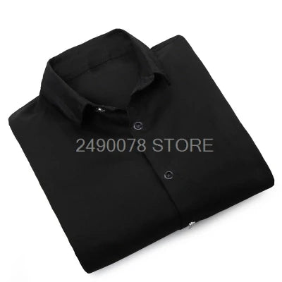 Boys White Shirts for Kids Clothes Solid Cotton Formal Shirt for boys Teenagers School Performance Uniform 4-16 Years Old Beauty hair & fashionfj