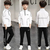 Spring Autumn Teenager Boys Clothing Sets Child Fashion Letter Sweatshirt + Pants 2Pcs Kids Tracksuit 4 5 6 7 8 9 10 11 12 Years Beauty hair & fashionfj