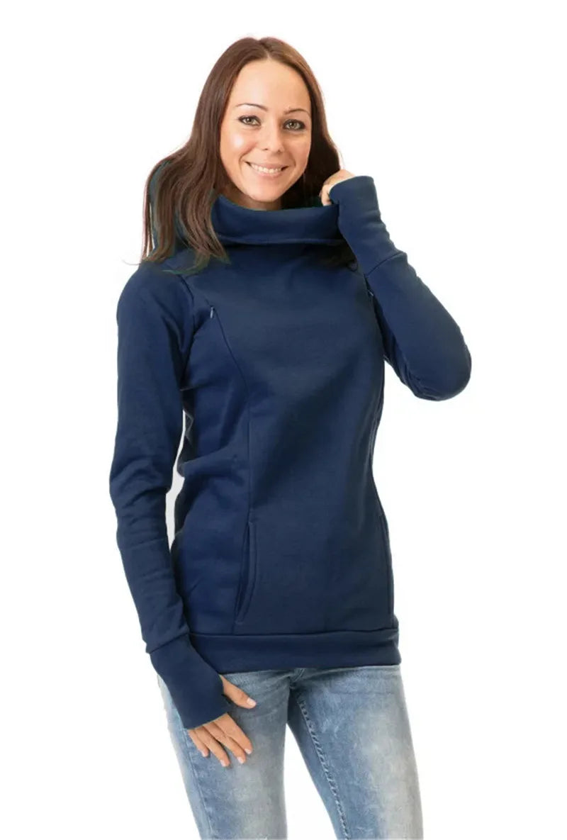 Maternity Nursing Sweatshirt Women Maternity Long Sleeve Hooded Breastfeeding Hoodies Pregnant Women Long Sleeve Hooded Sweater Beauty hair & fashionfj