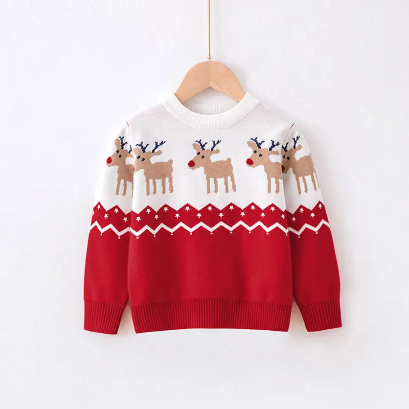 Xmas New Children Sweater Kids Warm Thicken Knitted Clothing Autumn Winter Baby Pullover Clothing Toddlers Christmas Sweaters