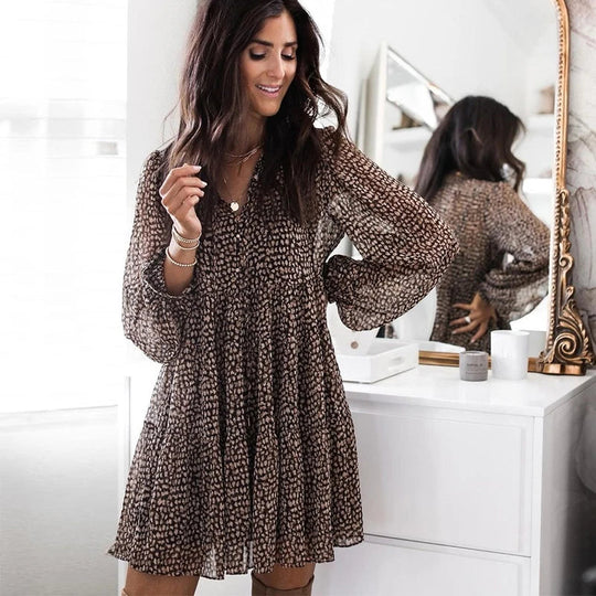 Elegant Lantern Sleeve Dress – Statement Style for Every Occasion Beauty hair & fashionfj