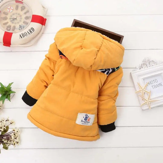 Winter Thick Jacket For Girls Boys Coats Christmas Casual Jacket Baby Kids Warm Coat 1 2 3 4 Yrs Children Hooded Outwear