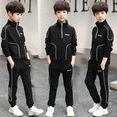 Spring Autumn Teenager Boys Clothing Sets Child Fashion Letter Sweatshirt + Pants 2Pcs Kids Tracksuit 4 5 6 7 8 9 10 11 12 Years Beauty hair & fashionfj