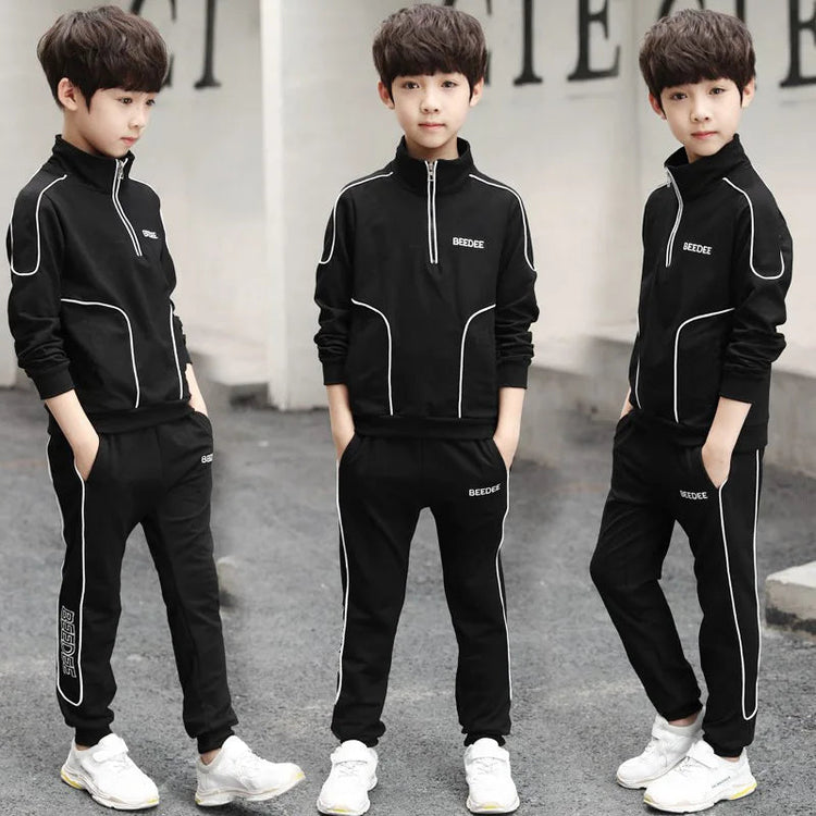 Spring Autumn Teenager Boys Clothing Sets Child Fashion Letter Sweatshirt + Pants 2Pcs Kids Tracksuit 4 5 6 7 8 9 10 11 12 Years Beauty hair & fashionfj