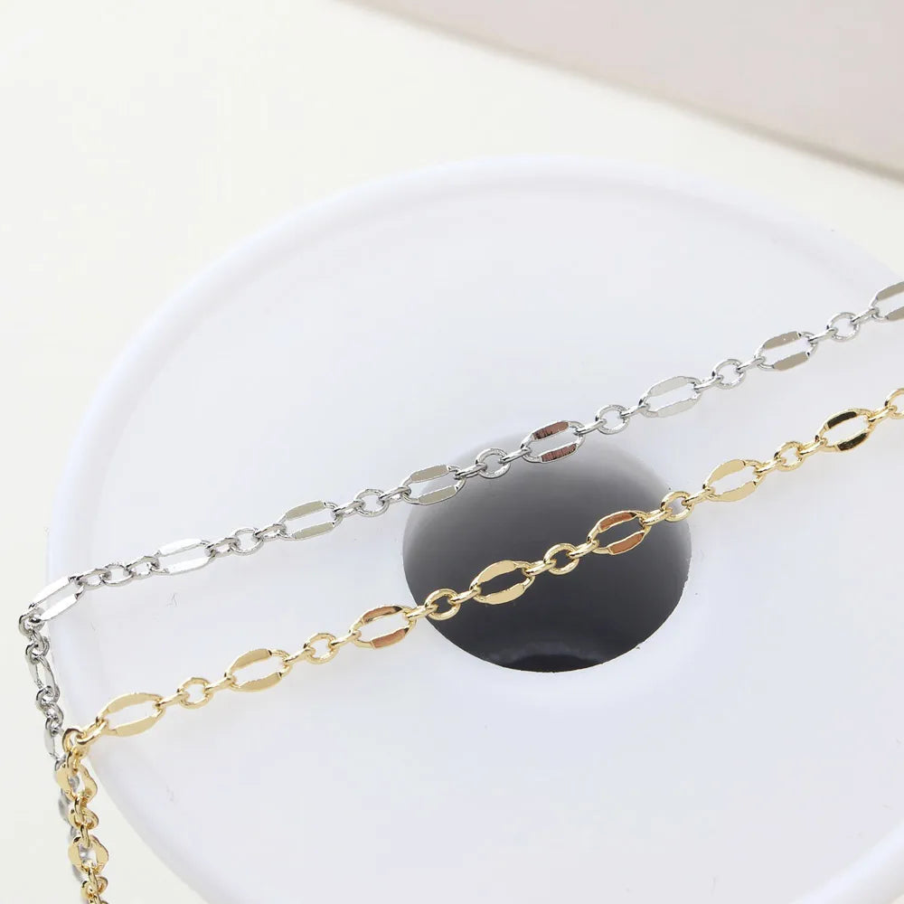 39inch 18K Gold Plated Necklace Chain DIY Jewelry Findings Supplies Handmade Components Brass accessories Beauty hair & fashionfj