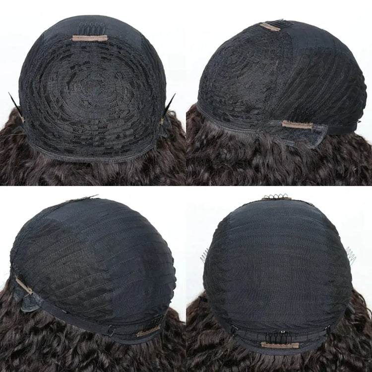 Short Bob Curly Human Hair Wigs Ombre Brazilian Remy Hair WIgs With Bangs Full Machine Made 180% Density Wigs For Black Women Beauty hair & fashionfj