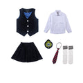 Boys Vest School Uniform Suits Girls Striped Waistcoat Pant Skirt Outfits Child Student Costumes Kids Chorus Team Clothes Sets