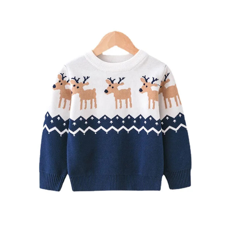 Xmas New Children Sweater Kids Warm Thicken Knitted Clothing Autumn Winter Baby Pullover Clothing Toddlers Christmas Sweaters