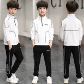 Spring Autumn Teenager Boys Clothing Sets Child Fashion Letter Sweatshirt + Pants 2Pcs Kids Tracksuit 4 5 6 7 8 9 10 11 12 Years Beauty hair & fashionfj