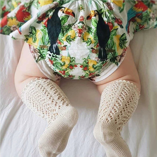 Children Socks For Girls Knitted Cotton Long Tube Socks Knee High Toddler Princess Socks Baby Summer Hollow Out Infant Socks