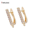Earring Making Supplies 14k Gold Plated Inlaid Zircon Hoop Earrings Hooks Earring Clasps Accessories Handmade DIY Jewellery Beauty hair & fashionfj