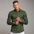 New Spring Autumn Mens Full Sleeve Shirt Solid Fitness Men Turndown Collar Super Slim Fit Business Dress Shirt Button Gym Tops Beauty hair & fashionfj