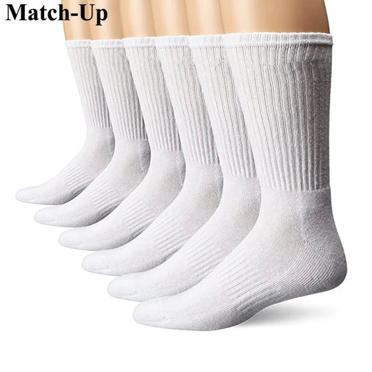 Match-Up Men's sport crew terry socks athletic socks (6 PAIRS)