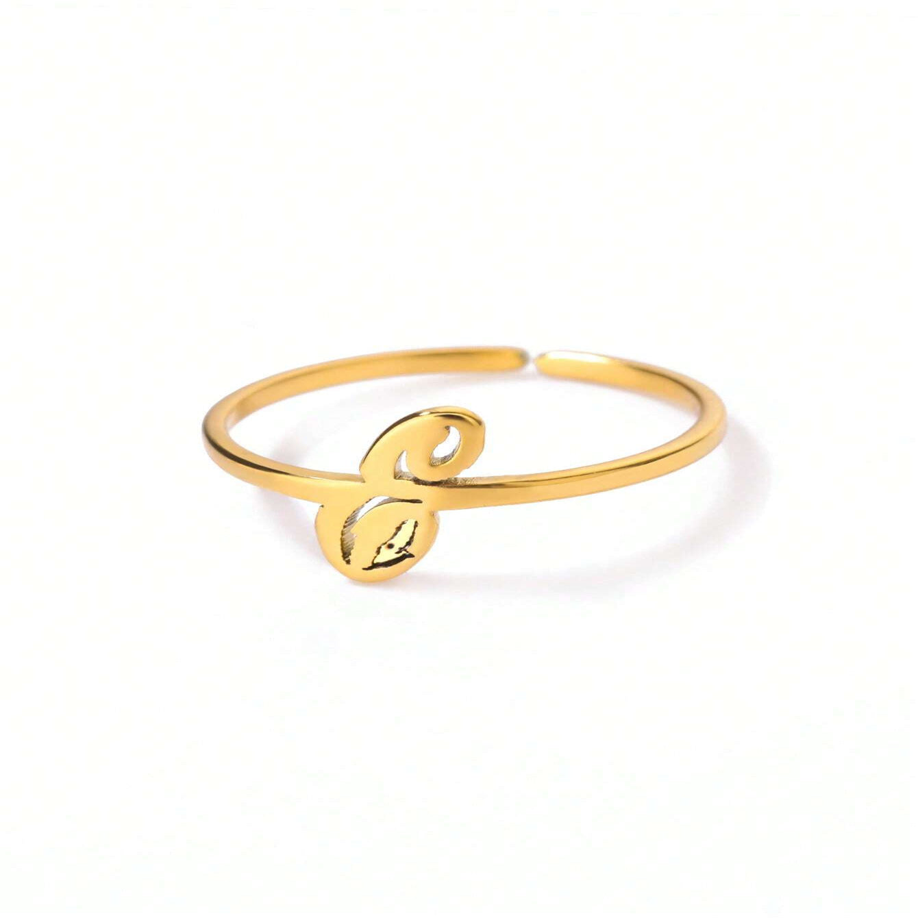Letter Gold Adjustable Ring For Women Beauty hair & fashionfj