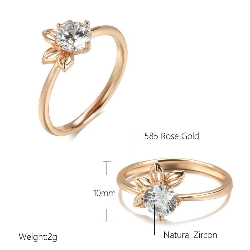 Fashionable Rose Gold Petal Ring For Women Beauty hair & fashionfj