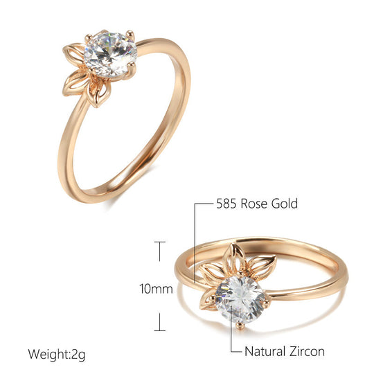 Fashionable Rose Gold Petal Ring For Women Beauty hair & fashionfj