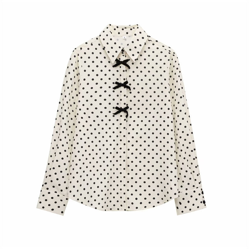 Fashion Women Bowknot Decoration Loose Casual Shirt Beauty hair & fashionfj