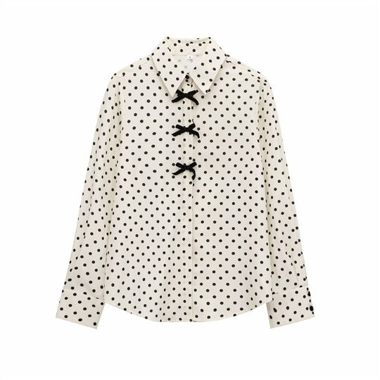 Fashion Women Bowknot Decoration Loose Casual Shirt Beauty hair & fashionfj