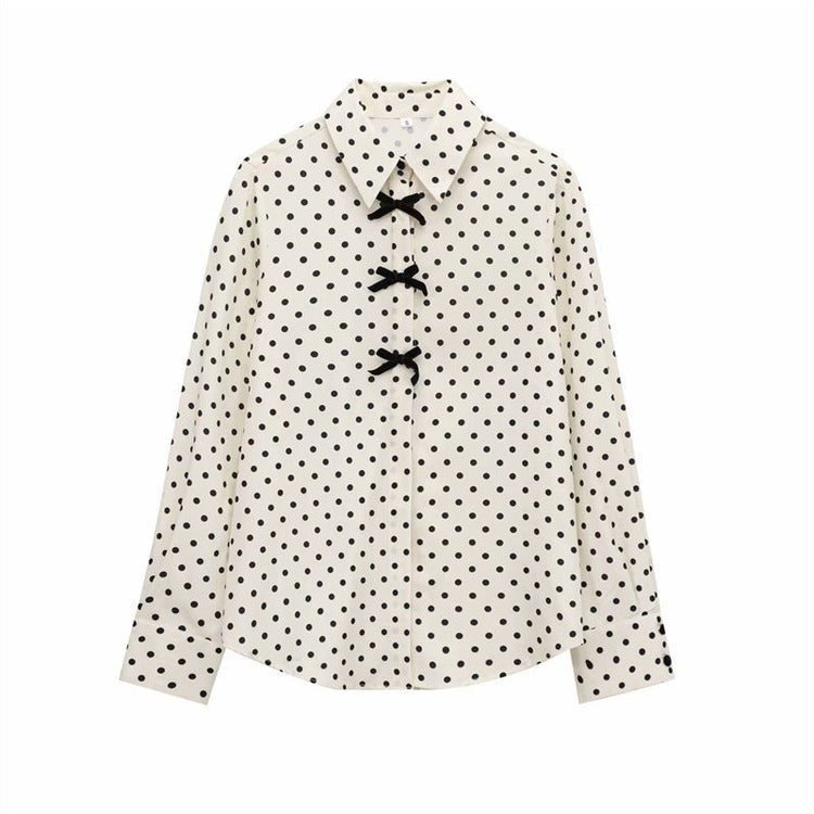 Fashion Women Bowknot Decoration Loose Casual Shirt Beauty hair & fashionfj