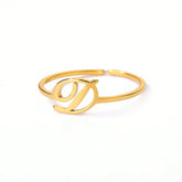 Letter Gold Adjustable Ring For Women Beauty hair & fashionfj