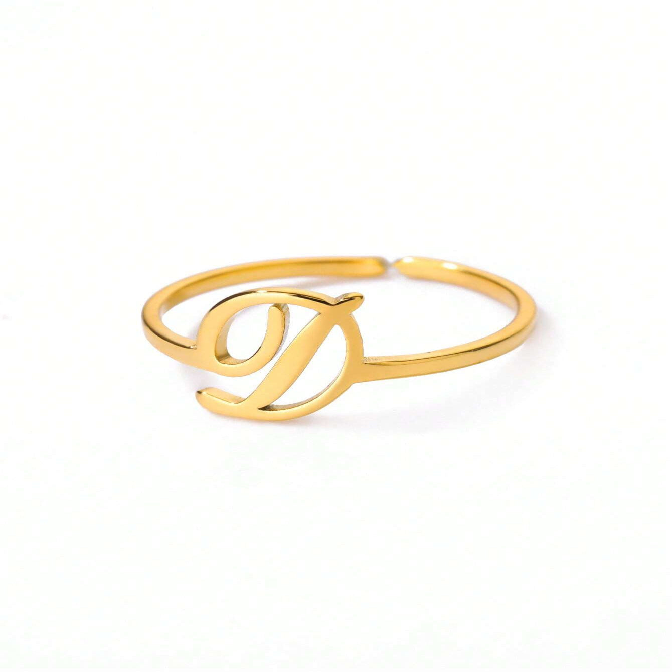 Letter Gold Adjustable Ring For Women Beauty hair & fashionfj