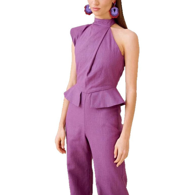 Fashionable Asymmetric Design Jumpsuit Slim Fit Slimming Beauty hair & fashionfj
