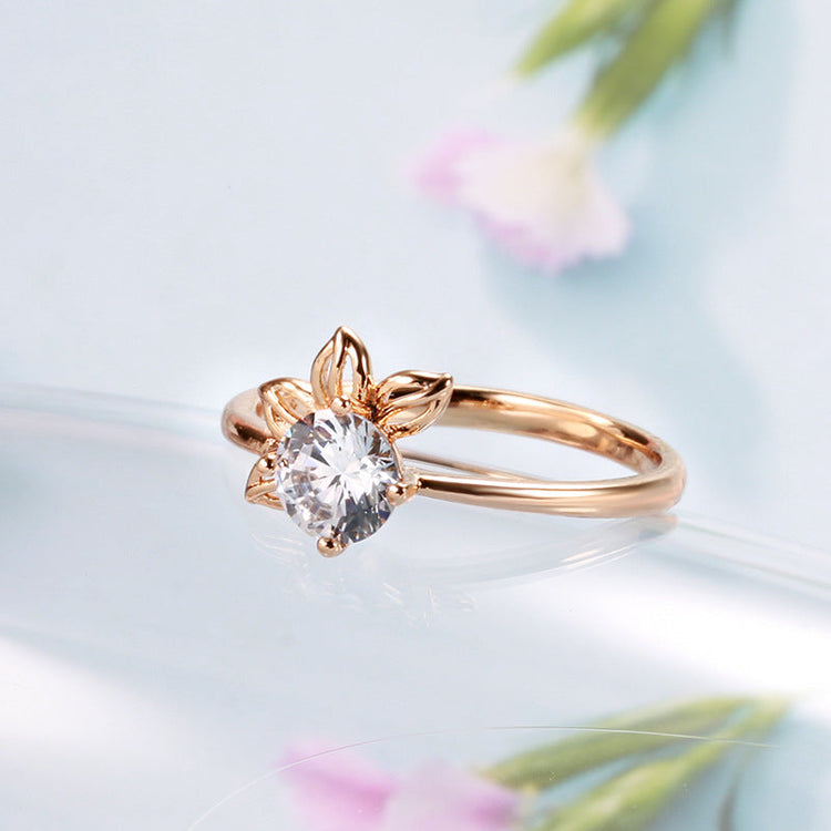 Fashionable Rose Gold Petal Ring For Women Beauty hair & fashionfj