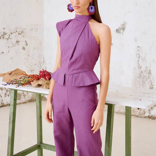 Fashionable Asymmetric Design Jumpsuit Slim Fit Slimming Beauty hair & fashionfj