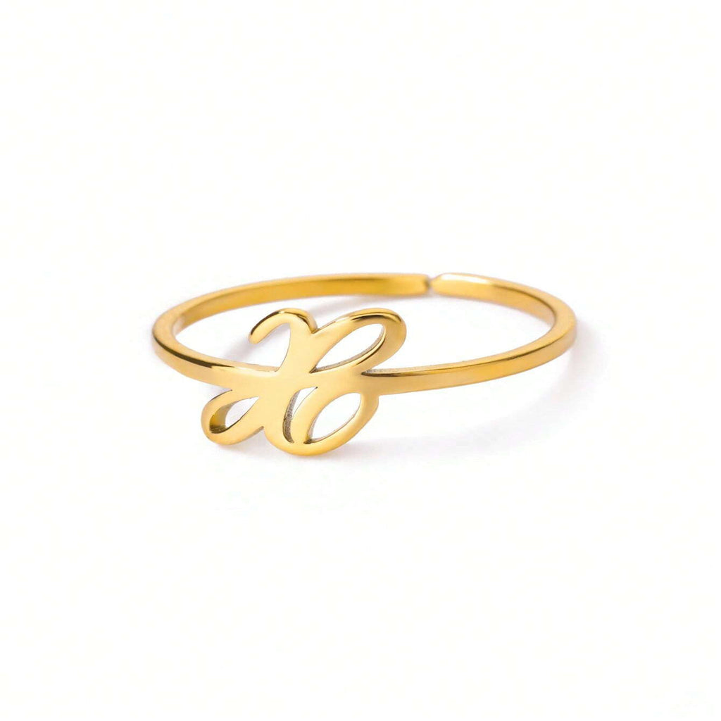 Letter Gold Adjustable Ring For Women Beauty hair & fashionfj