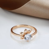 Fashionable Rose Gold Petal Ring For Women Beauty hair & fashionfj