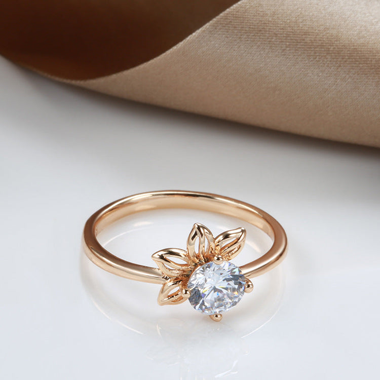 Fashionable Rose Gold Petal Ring For Women Beauty hair & fashionfj