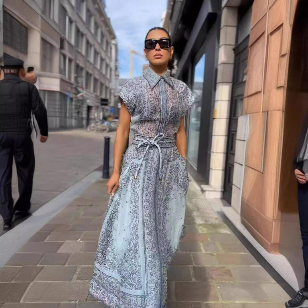 Women's Catwalk Printed Two-piece Suit Beauty hair & fashionfj