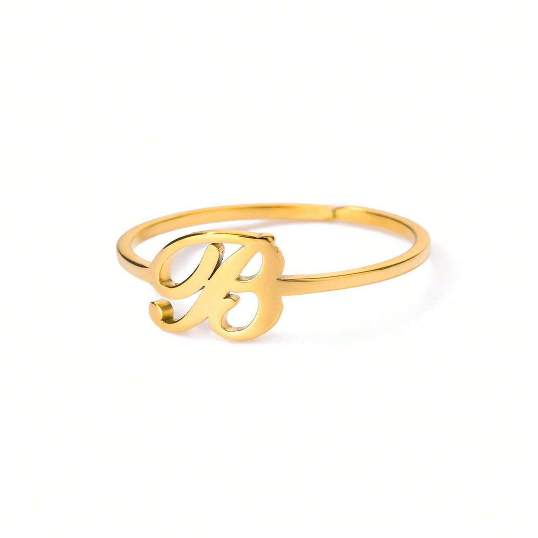 Letter Gold Adjustable Ring For Women Beauty hair & fashionfj