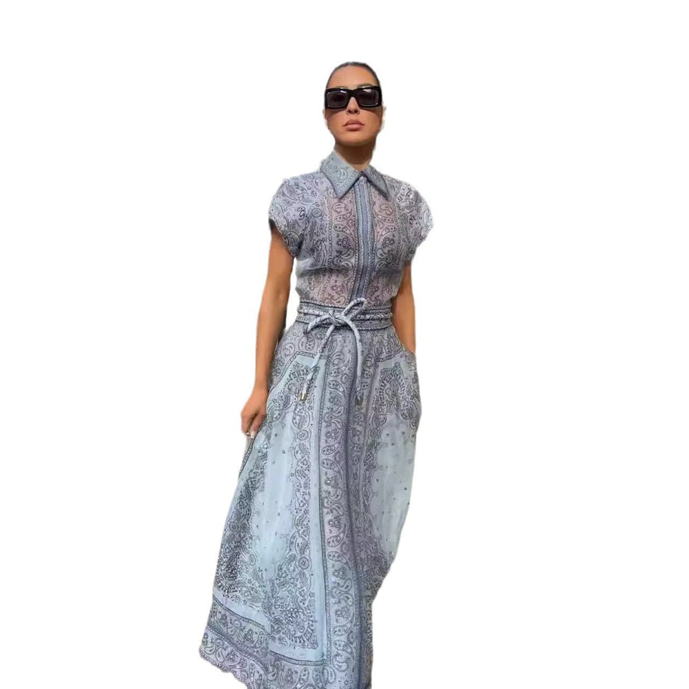 Women's Catwalk Printed Two-piece Suit Beauty hair & fashionfj