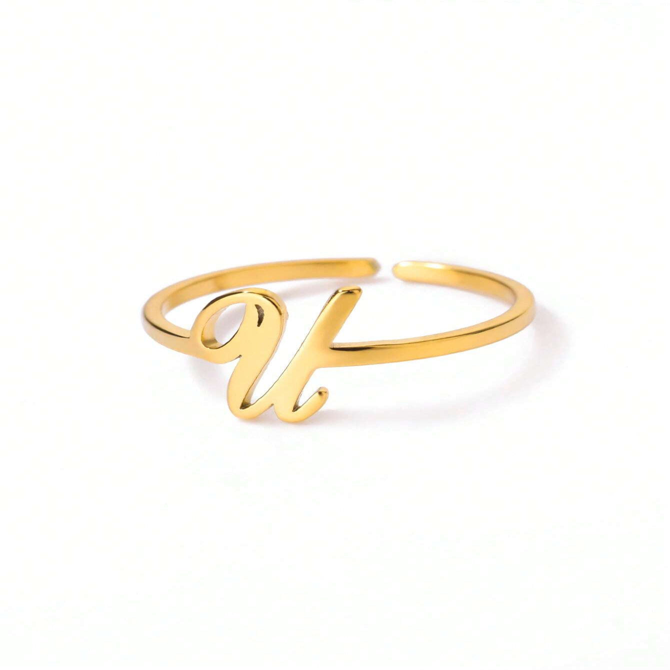 Letter Gold Adjustable Ring For Women Beauty hair & fashionfj