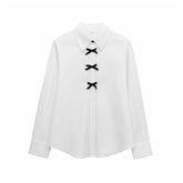 Fashion Women Bowknot Decoration Loose Casual Shirt Beauty hair & fashionfj