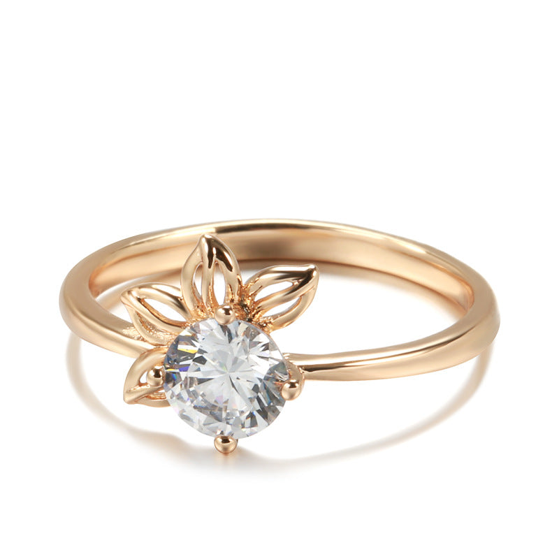 Fashionable Rose Gold Petal Ring For Women Beauty hair & fashionfj