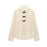 Fashion Women Bowknot Decoration Loose Casual Shirt Beauty hair & fashionfj