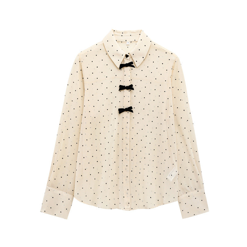 Fashion Women Bowknot Decoration Loose Casual Shirt Beauty hair & fashionfj
