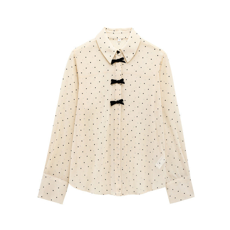 Fashion Women Bowknot Decoration Loose Casual Shirt Beauty hair & fashionfj