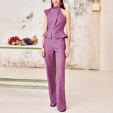 Fashionable Asymmetric Design Jumpsuit Slim Fit Slimming Beauty hair & fashionfj