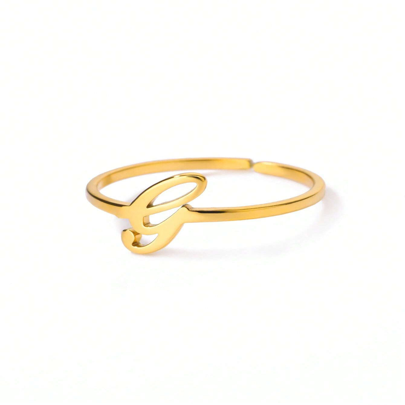 Letter Gold Adjustable Ring For Women Beauty hair & fashionfj