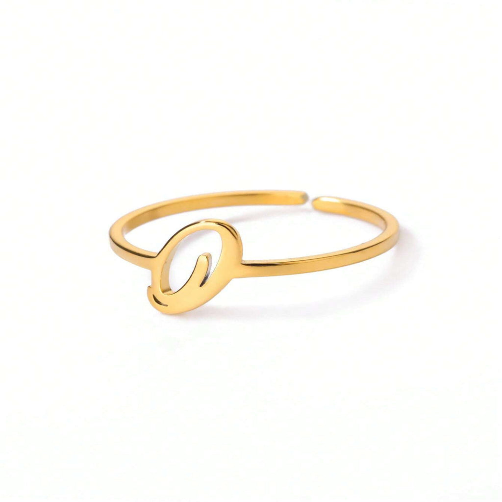 Letter Gold Adjustable Ring For Women Beauty hair & fashionfj