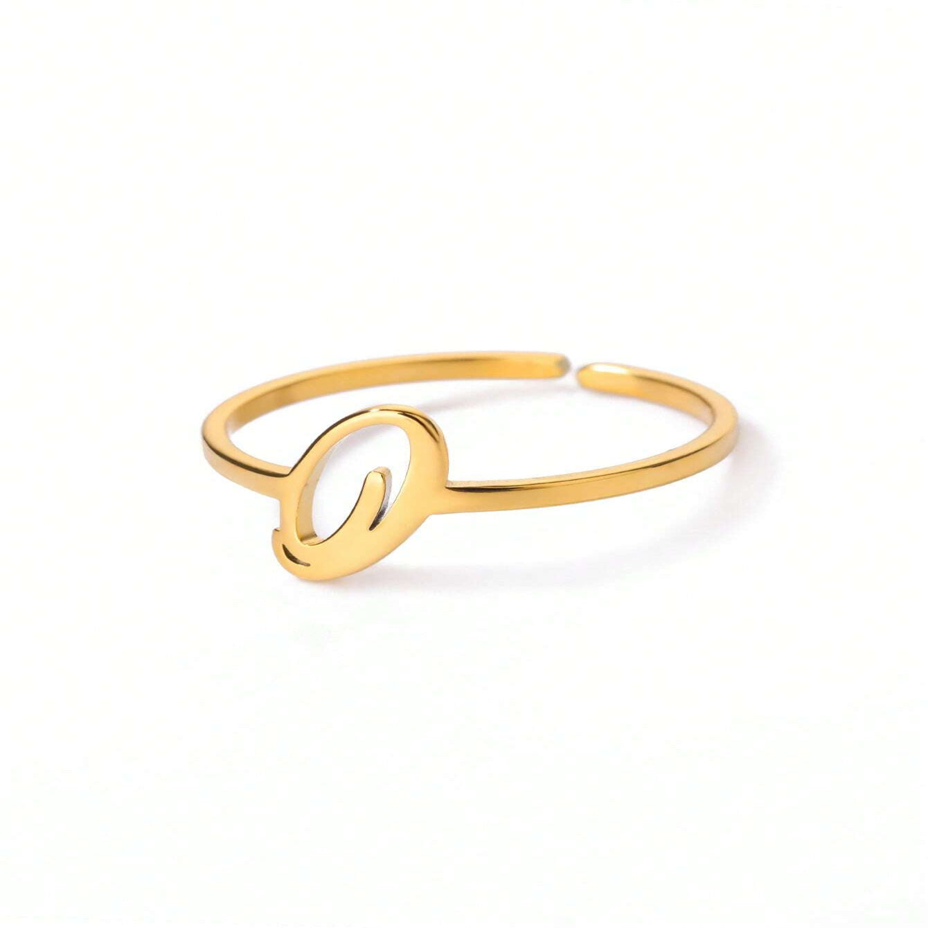 Letter Gold Adjustable Ring For Women Beauty hair & fashionfj