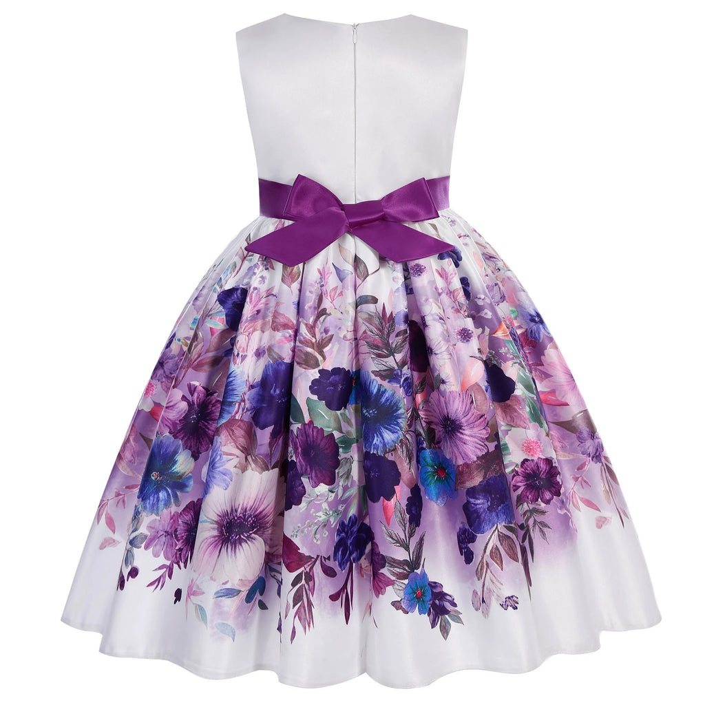 Children's dresses 2025 new foreign trade printing forging cloth girls modeling clothes runway little host dress princess dresse Beauty hair & fashionfj