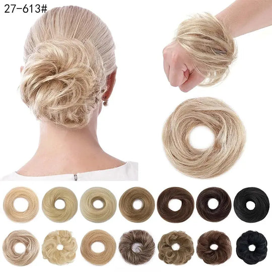 Short Ponytail Bun Hair Extensions Tousled Updo Bun Hairpieces With Elastic Rubber Band Hair Accessories Beauty hair & fashionfj