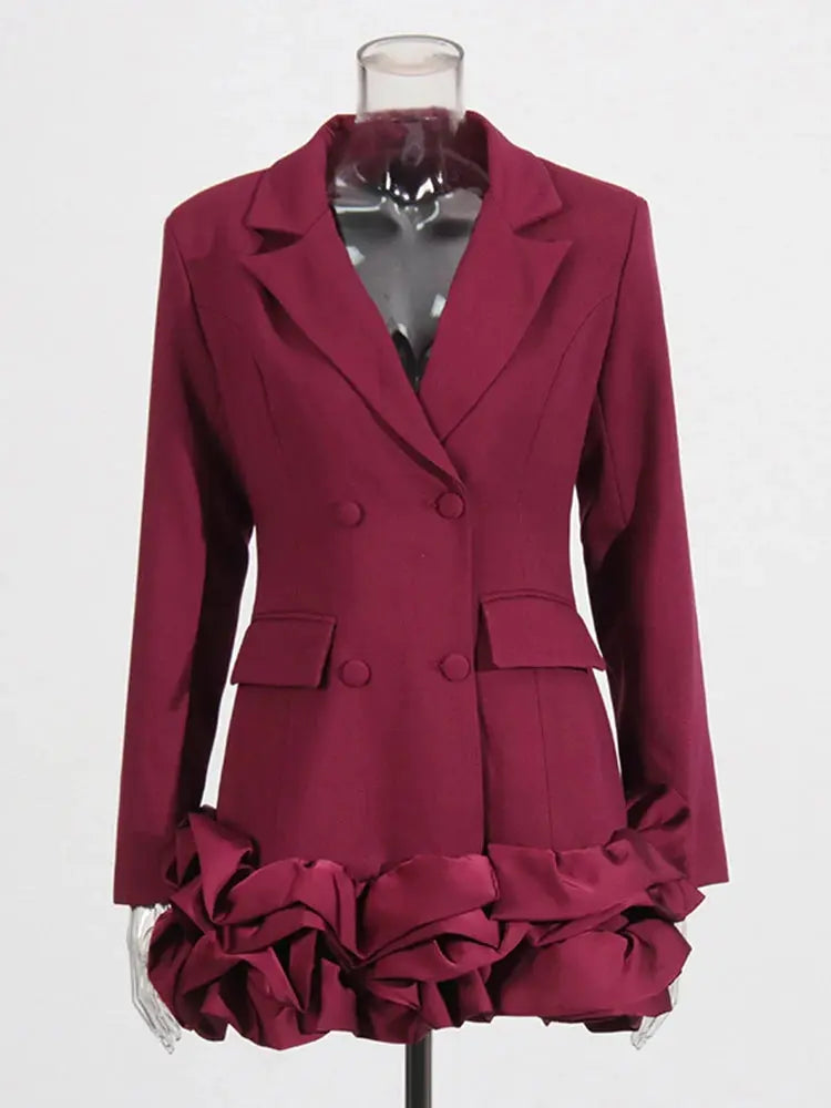 TWOTWINSTYLE Hit Color Designer Dresses For Women O Neck Long Sleeve High Waist Temperament Elegant Mini Dress Female Fashion Beauty hair & fashionfj