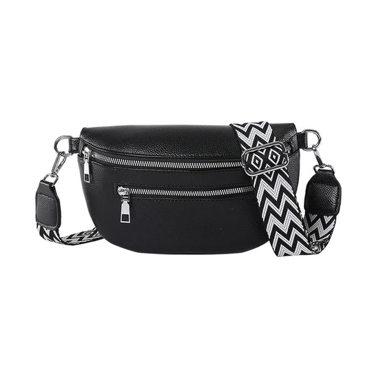 Women Stylish Crossbody Bag with Wide Strap Fashion Sling Bag Multi-pocket Coin Phone Purse Travel Outdoor Bag