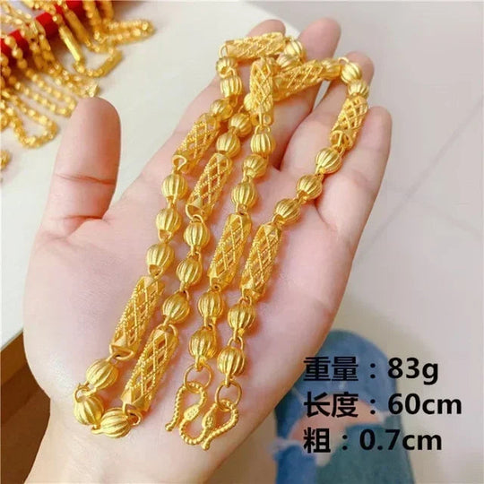 Mens and womens 18K gold necklace AU750 ball chain transfer domineering jewelry boss chain free shipping with certificate Beauty hair & fashionfj